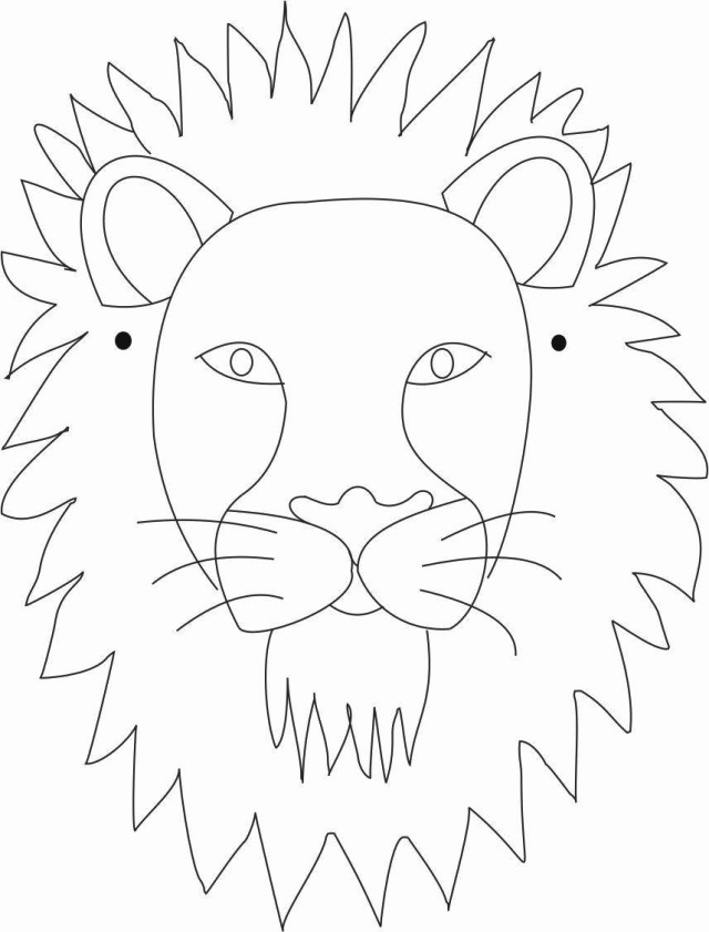 Printable Lion Mask To Color Coloring Page