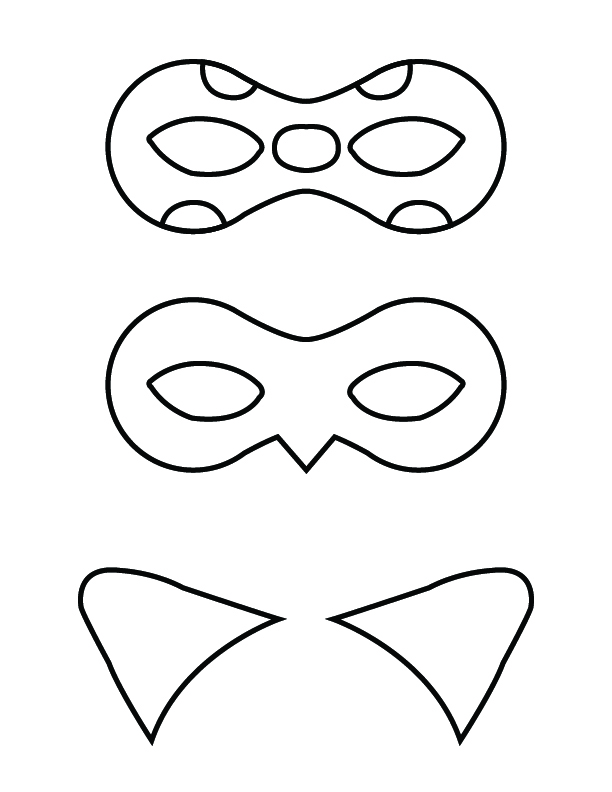 Printable Mask And Ears Coloring Page