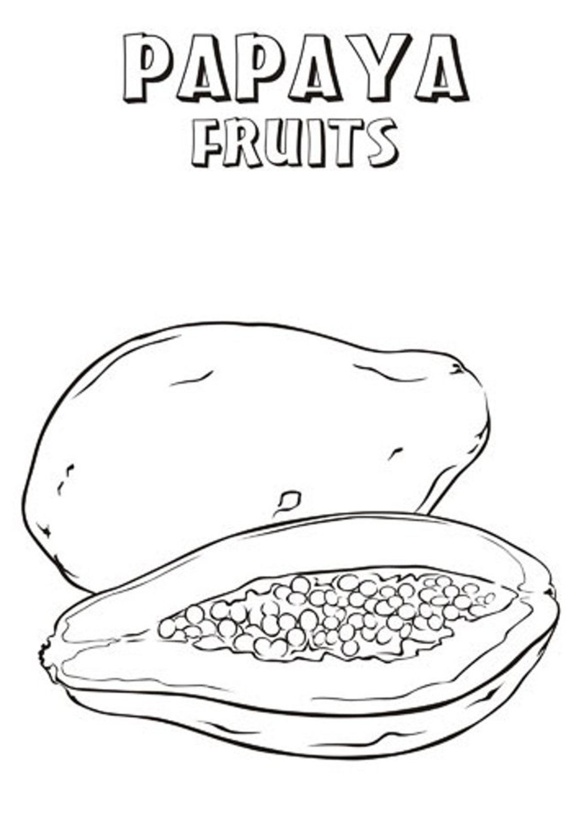 Printable Papaya Fruit S3e35 Coloring Page