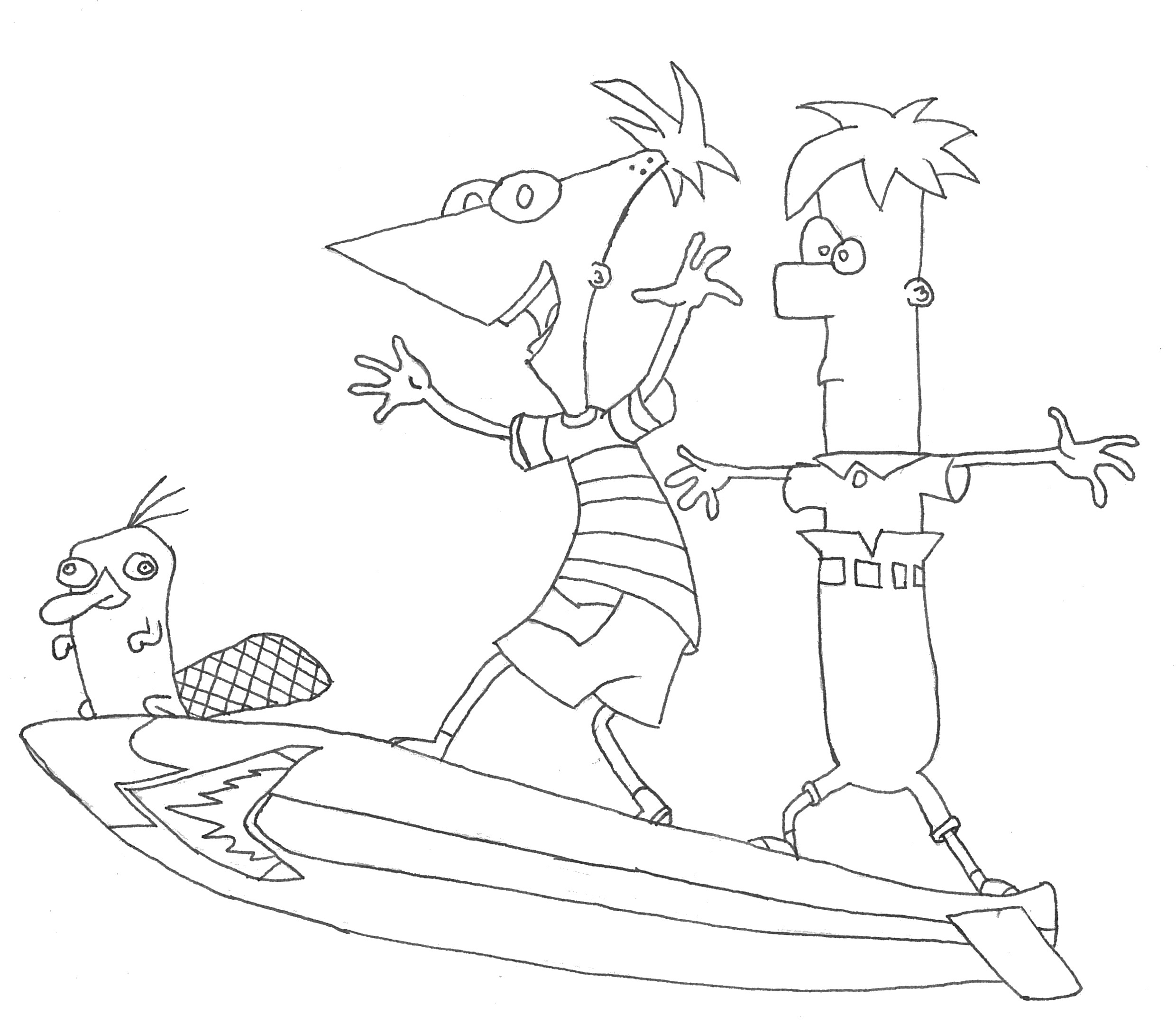 Printable Phineas and Ferbs Coloring Page