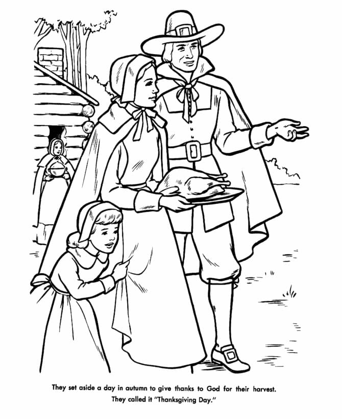 Printable Pilgrims Coloring Page