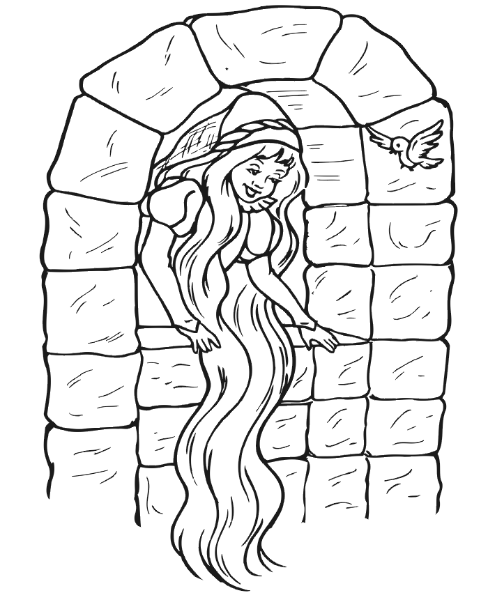 Printable Rapunzels Coloring Page