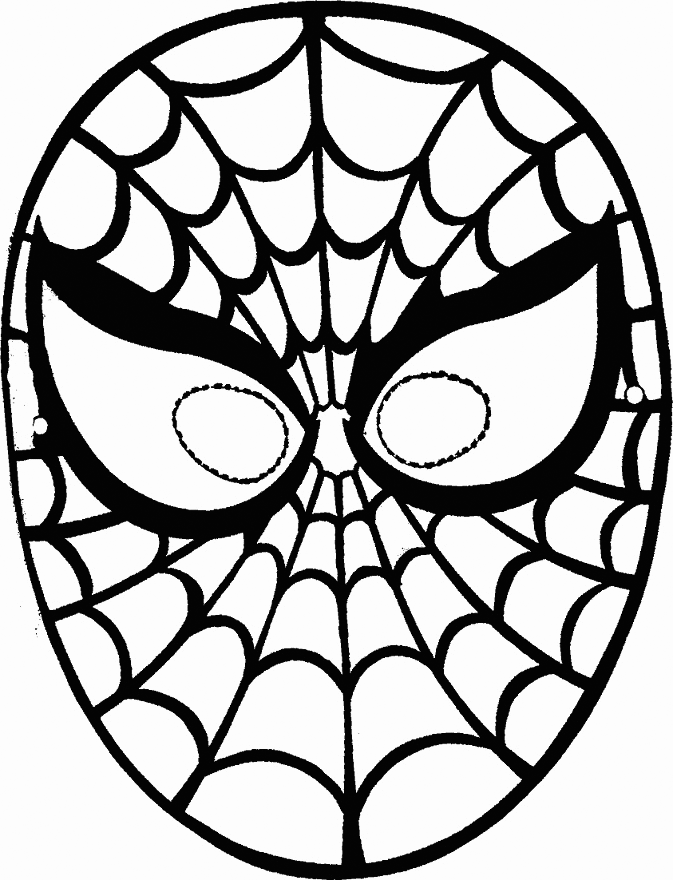 Printable Spiderman Mask Coloring Page