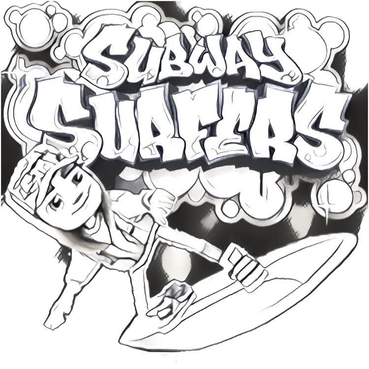 Printable Subway Surfers Coloring Page