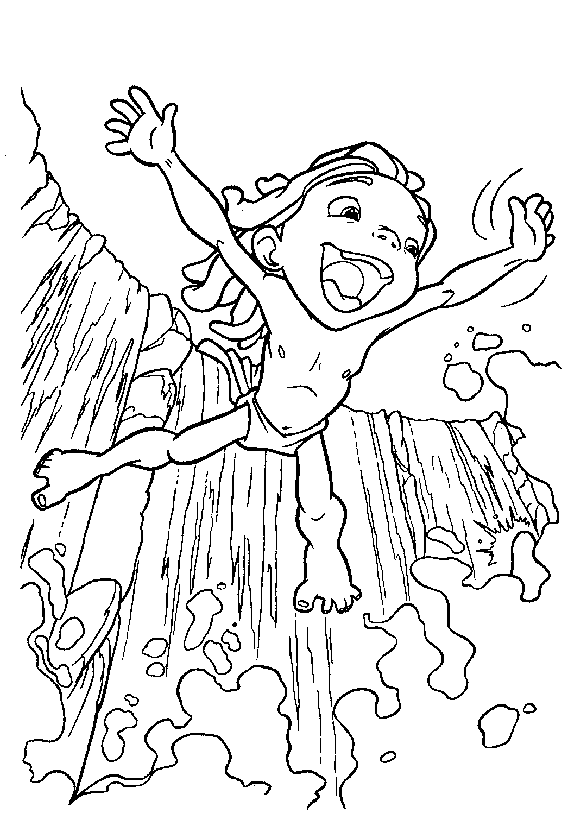 Printable Tarzan – Young Tarzan Coloring Page