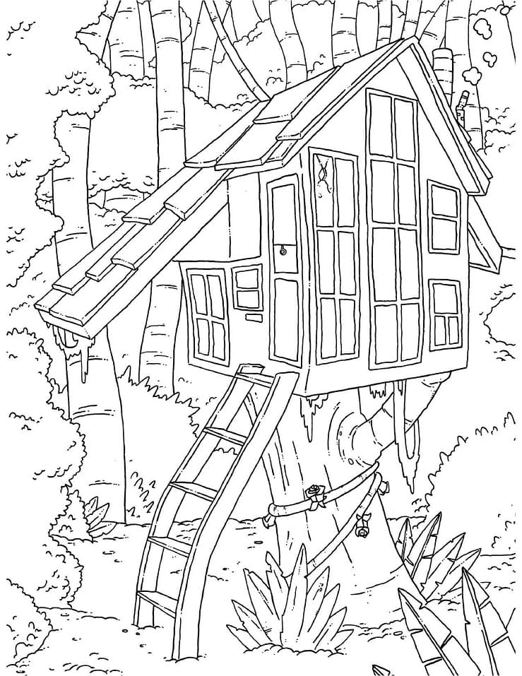 Printable Treehouse Coloring Page
