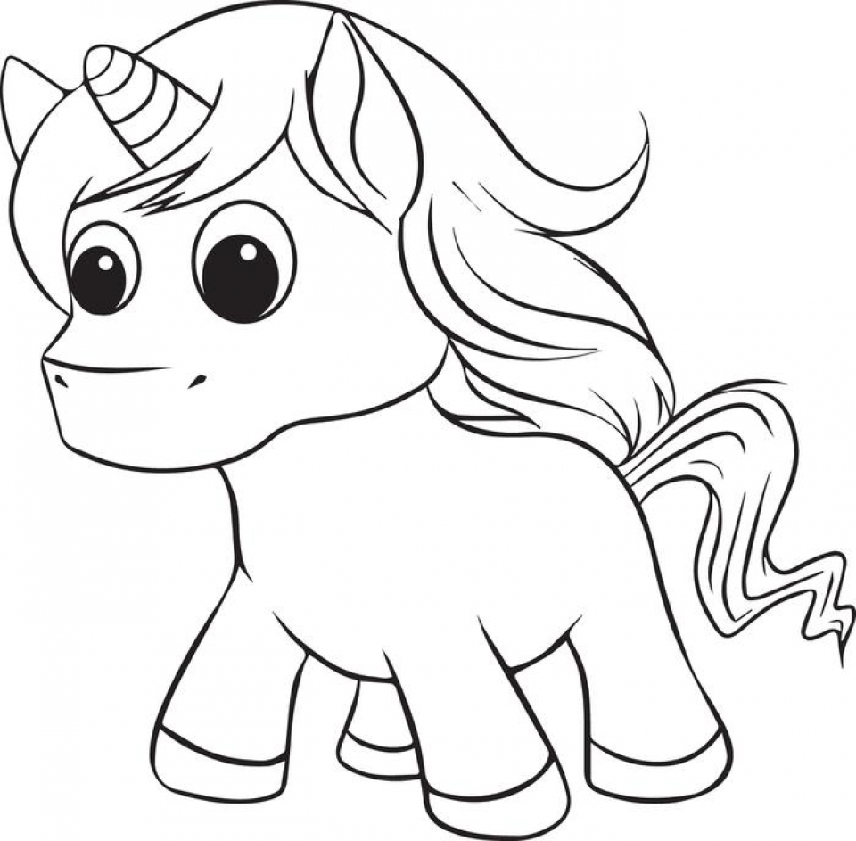 Printable Unicorn Cute Coloring Page