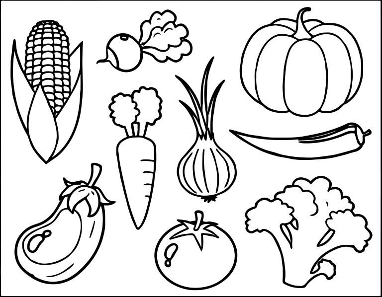Printable Vegetables Coloring Page