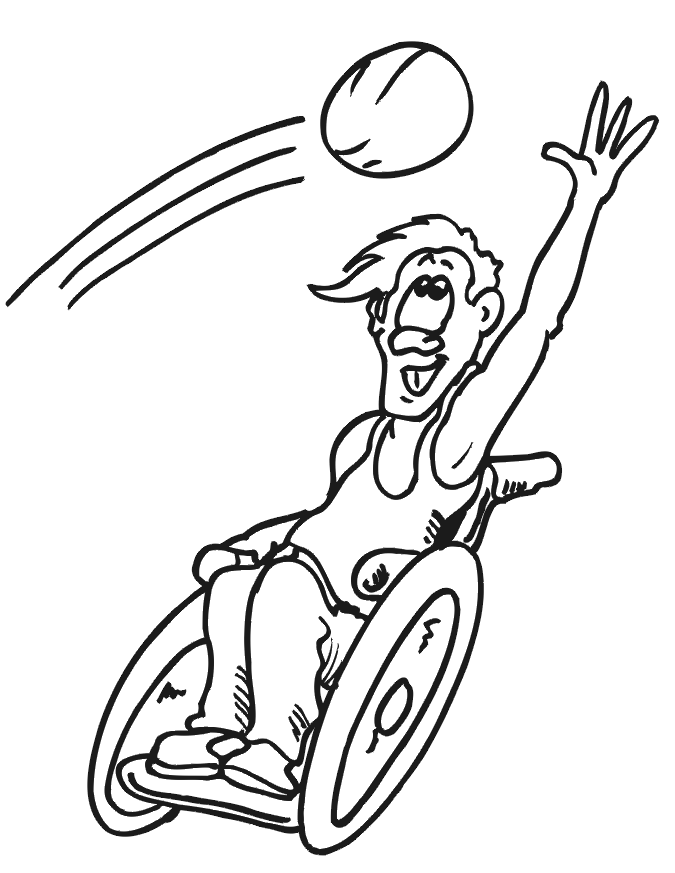 Printable Wheelchair Basketball S2e57 Coloring Page