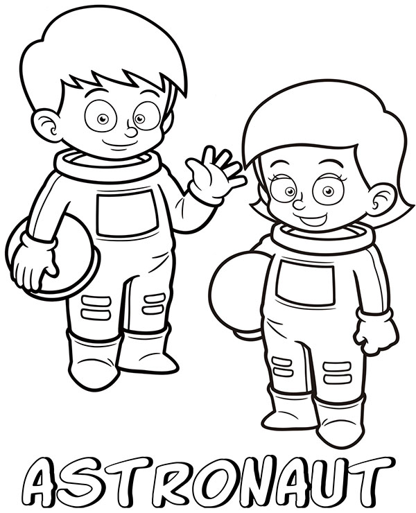Professions Astronauts Coloring Page
