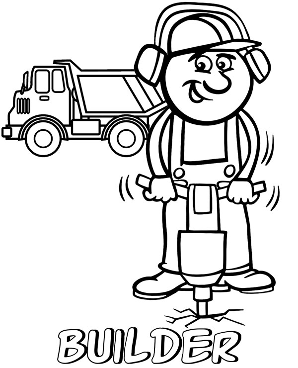 Professions Bulder Coloring Page