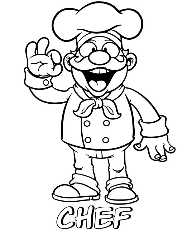 Professions Chef Coloring Page
