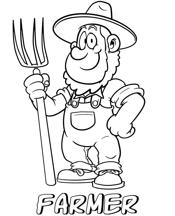 Professions Farmer Coloring Page