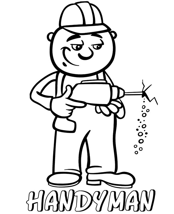 Professions Handyman Coloring Page