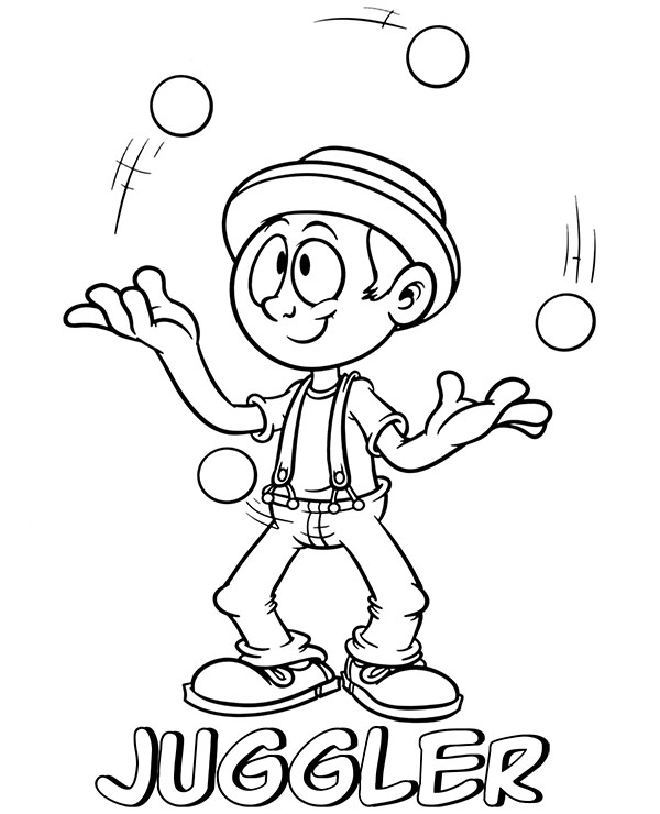 Professions Juggler Coloring Page