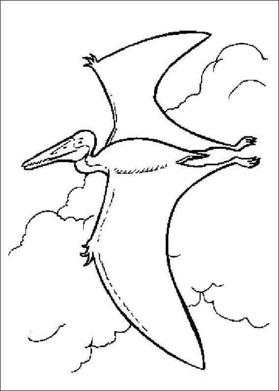 Pterodactyl is flying Coloring Page