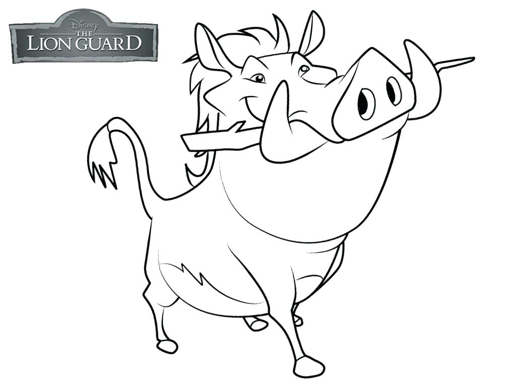 Pumba Lion Guards Coloring Page