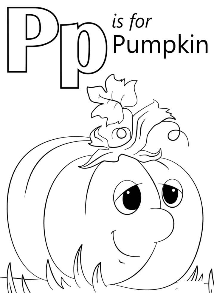 Pumpkin Letter P Coloring Page