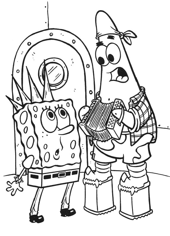 Punk Spongebob Coloring Page Free Coloring Page