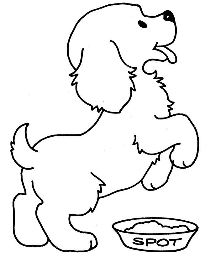 Puppy And Food Coloring Page