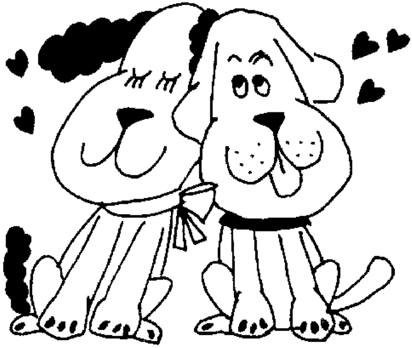 Puppy Love Valentine 1172 Coloring Page
