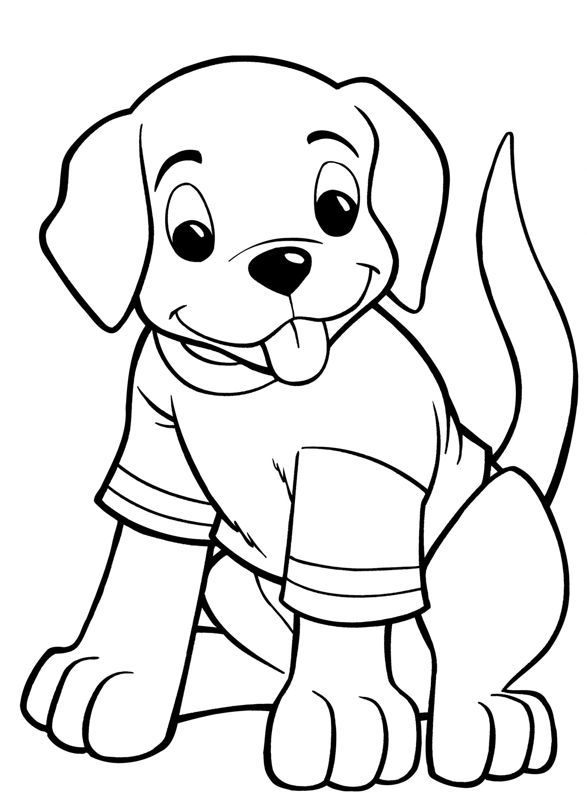 Puppy Wearing T Shirt Coloring Page