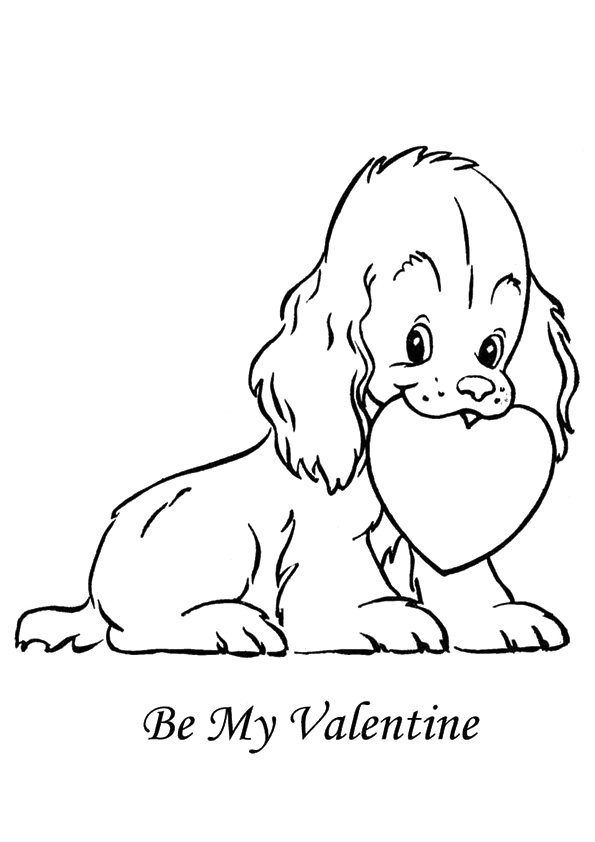 Puppy With Heart Coloring Page