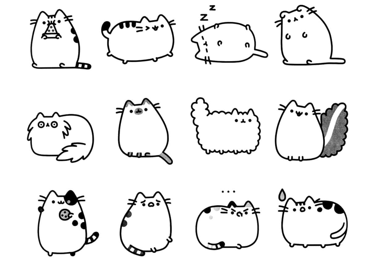Pusheen Cats 1 Coloring Page