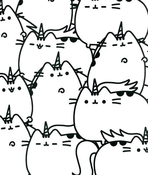 Pusheen The Unicorn Coloring Page