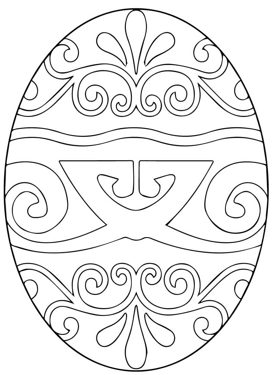 Pysanka Ukrainian Easter Egg 2 Coloring Page