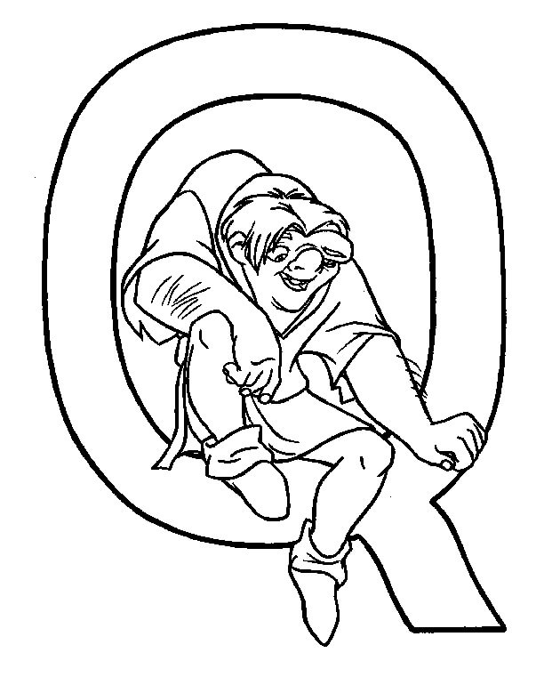 Quasimodo Letter Q Coloring Page
