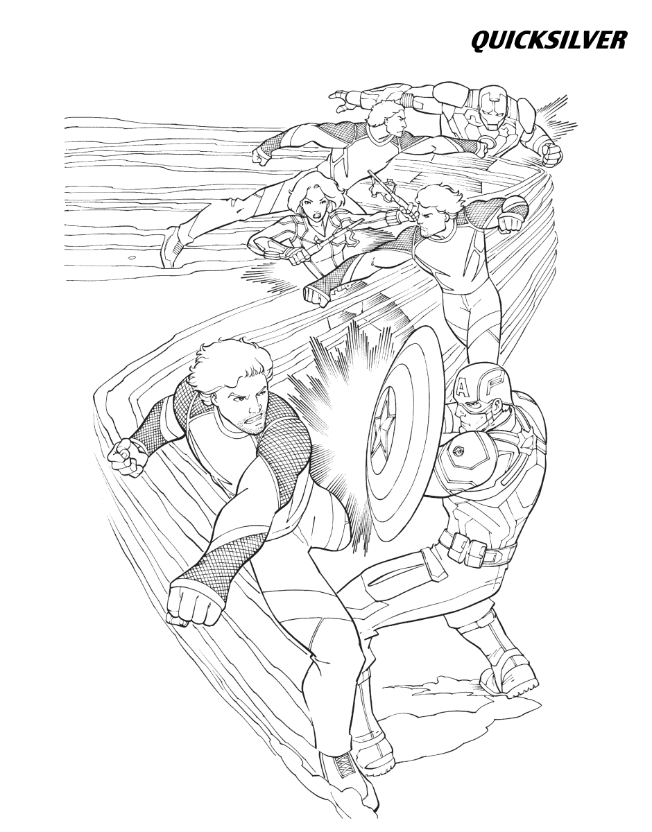 Quicksilver From The Avengers Coloring Page