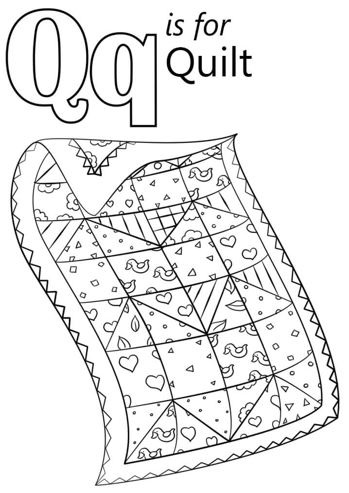 Quilt Letter Q Coloring Page