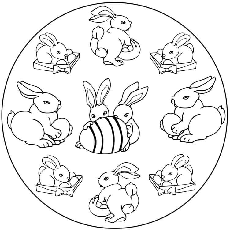 Rabbits Easter Mandala