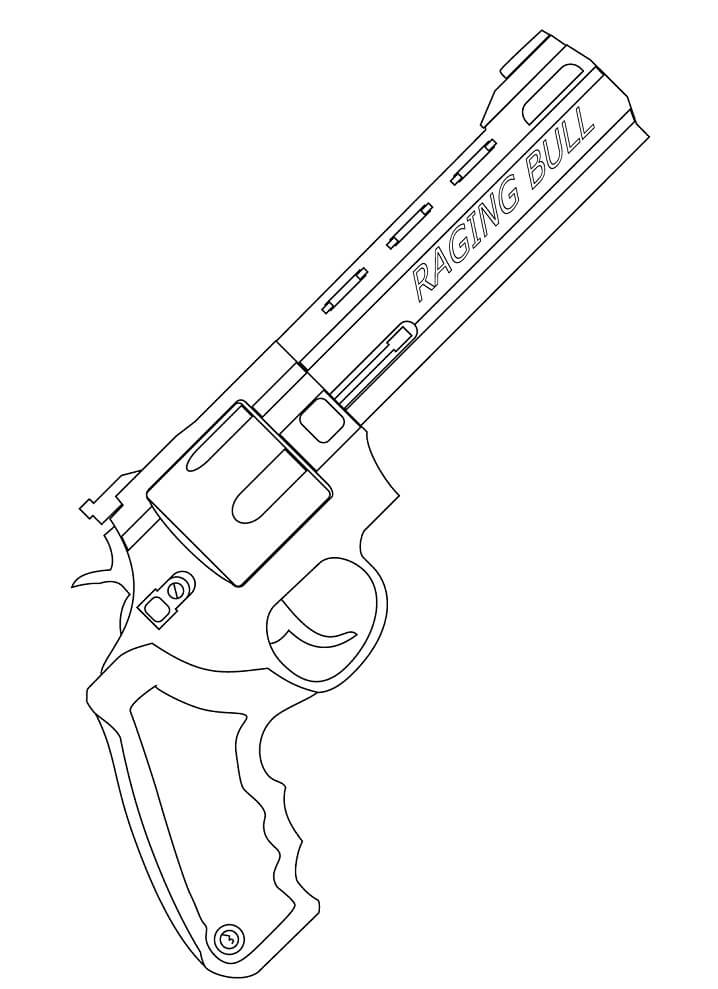 Raging Bull Revolver Coloring Page