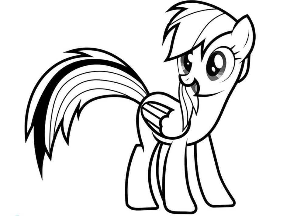 Rainbow Dash Happy Coloring Page