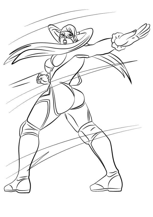 Rainbow Mika from Street Fighter Coloring Page