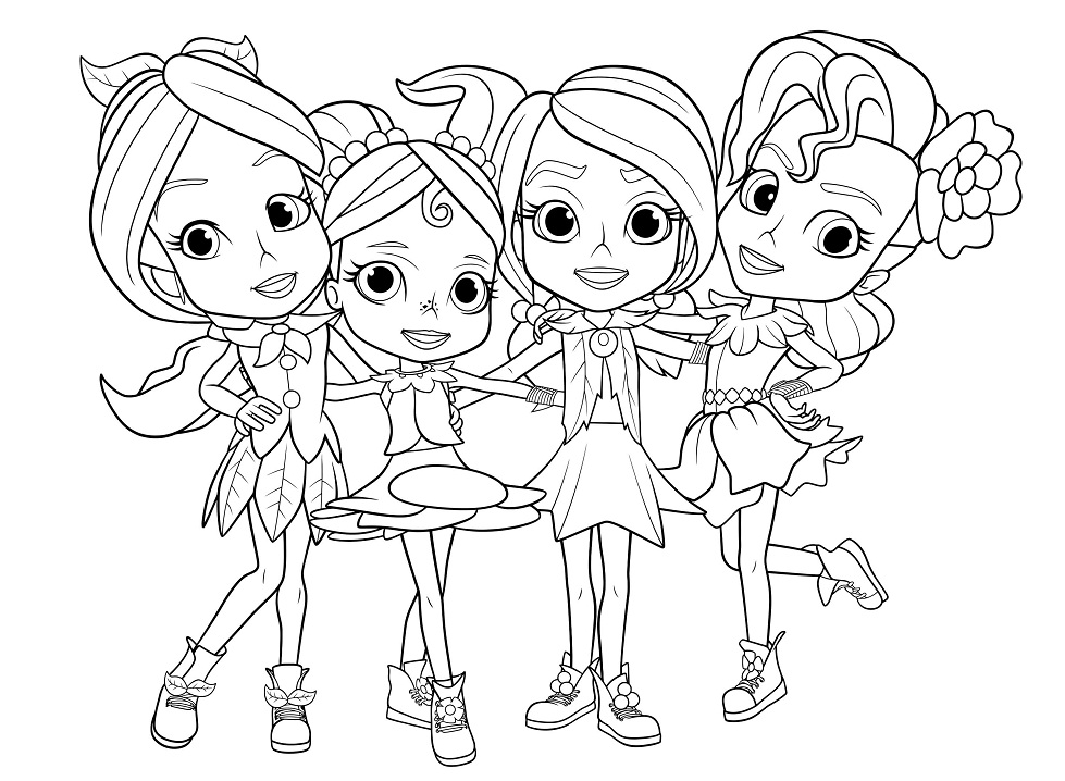 Rainbow Rangers Characters Coloring Page