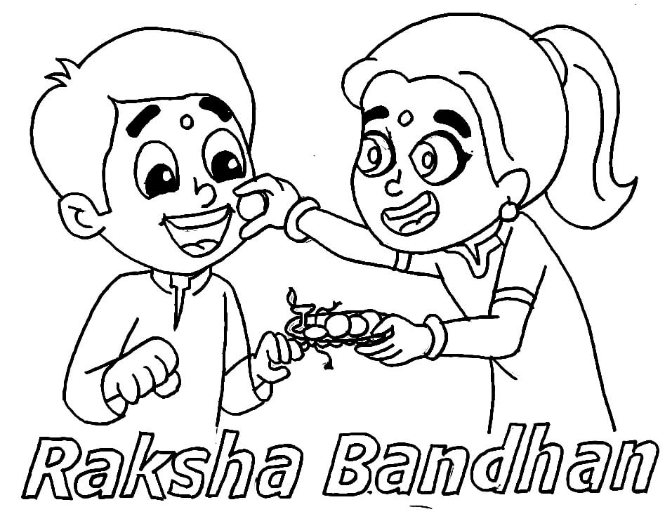 Raksha Bandhan 5 Coloring Page