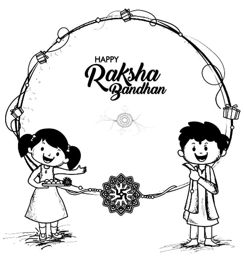 Raksha Bandhan 8 Coloring Page