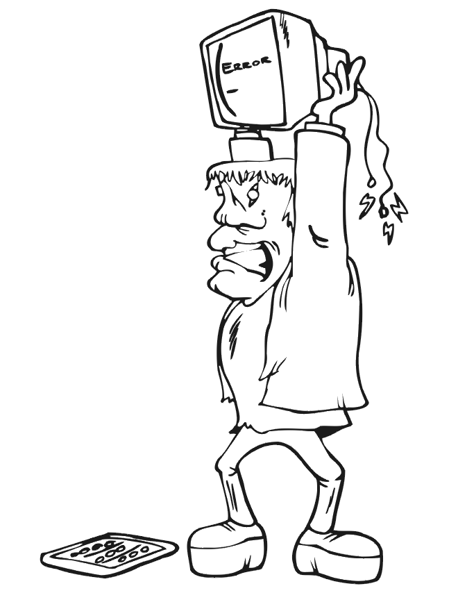 Rampage Frankenstein Coloring Page