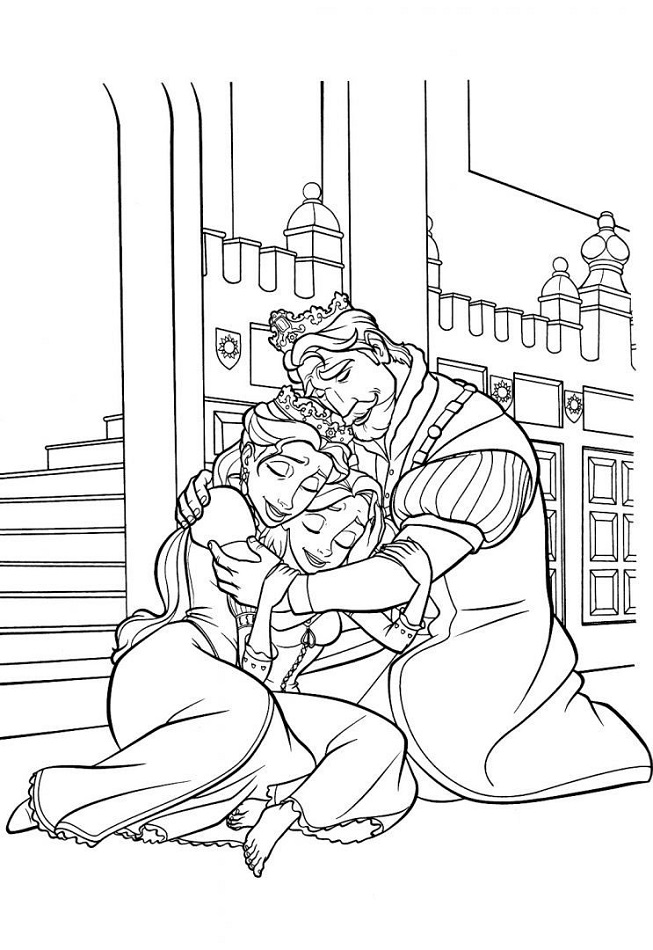 Rapunzel’s Family Coloring Page