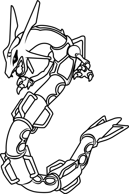 Rayquaza Pokemon Fighting Coloring Page