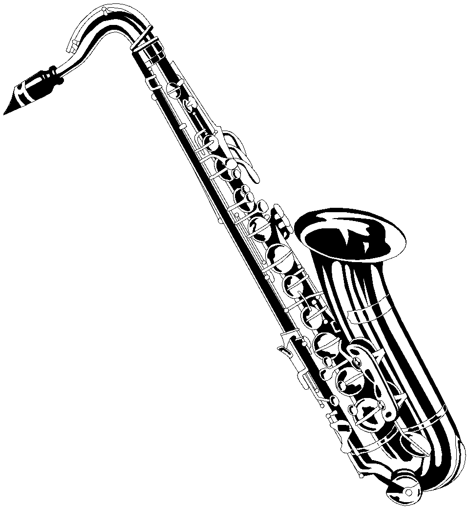 Realistic Saxophone Coloring Page
