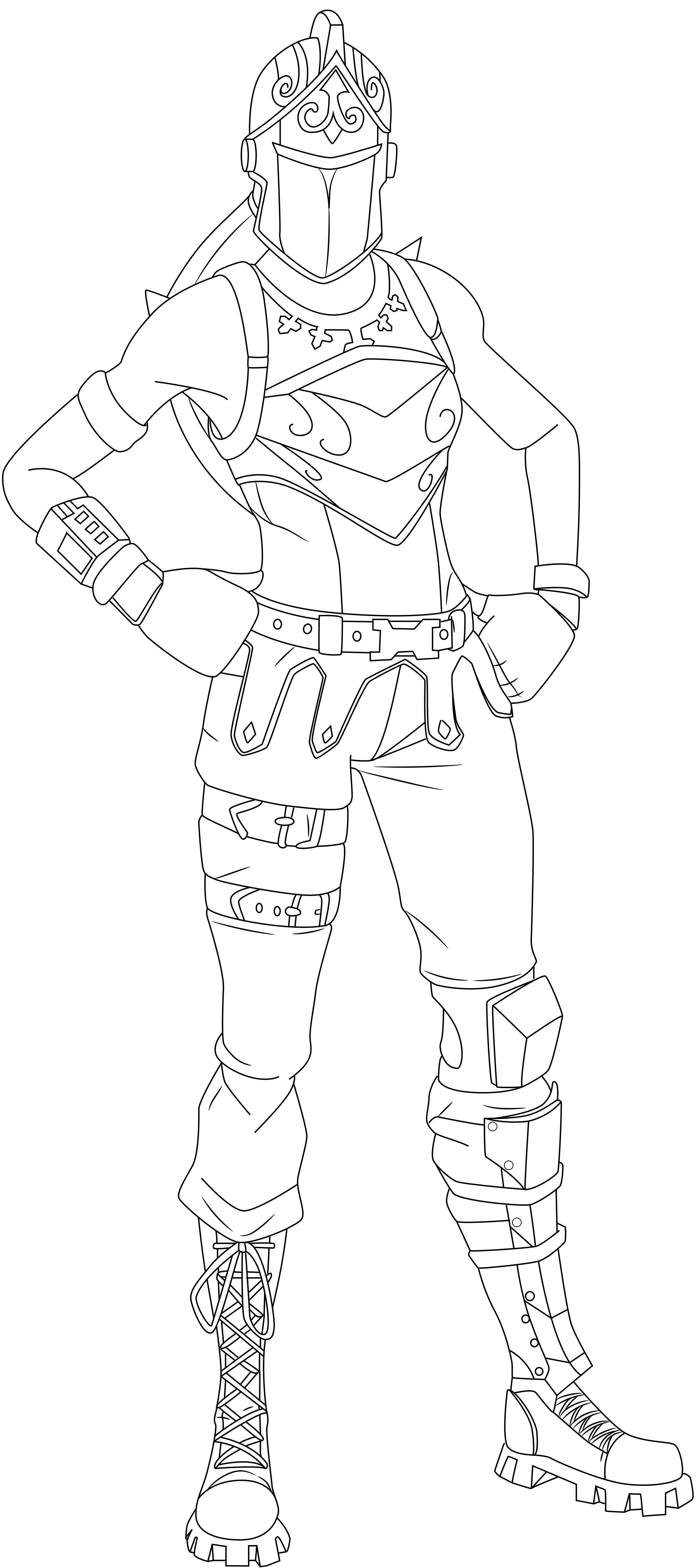 Red Knight Fortnite Skin Hd Coloring Page