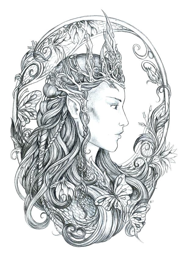 Regal Fairy for Adult Coloring