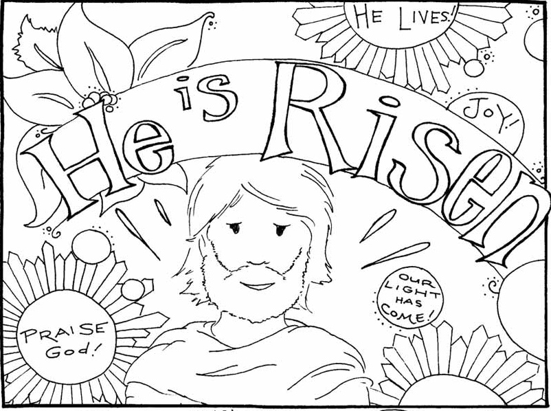 Religious Easters – Risen Coloring Page