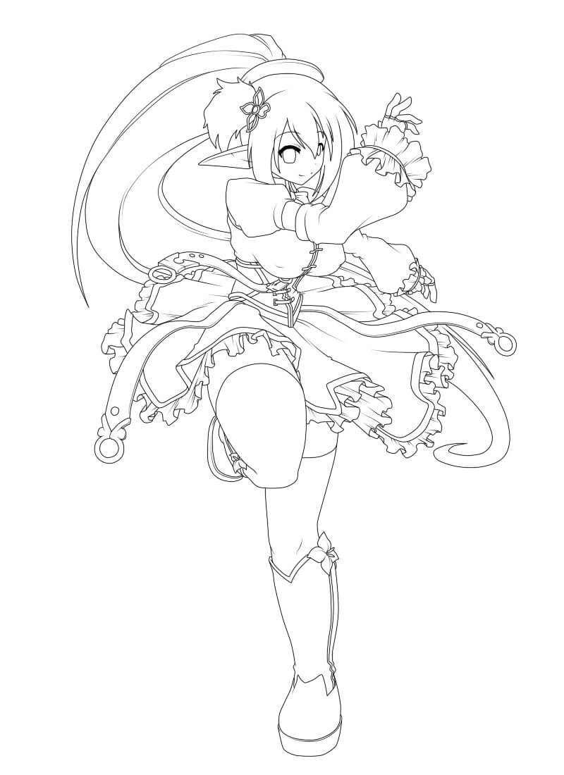 Rena Elsword Coloring Page