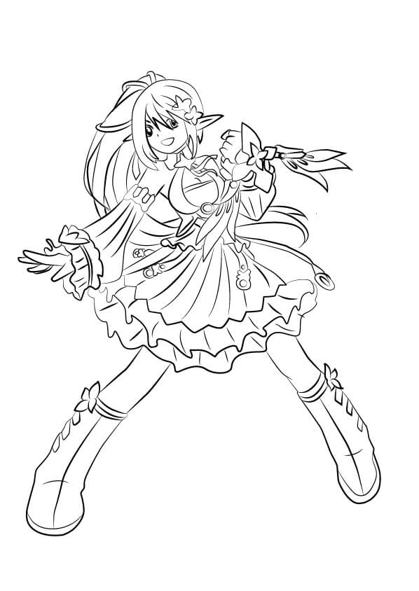 Rena from Elsword Coloring Page