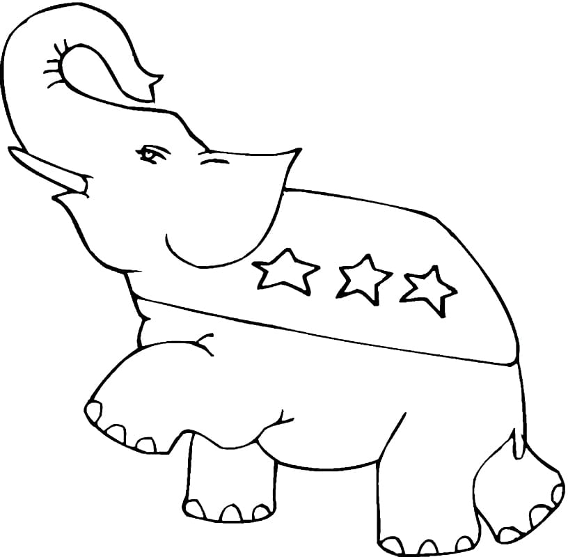 Republican Elephant 1 Coloring Page